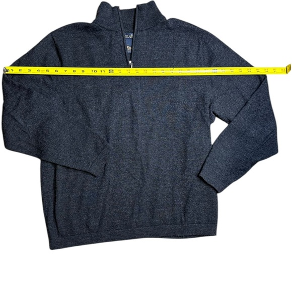 Garret Scott Extra Fine Merino Wool V-neck Sweater Beige - Mens Size L - Picture 8 of 10